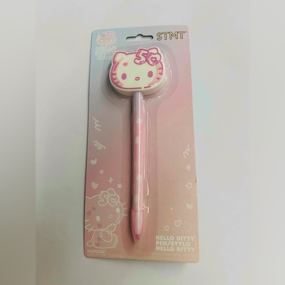 New Hello Kitty Pink Pen 50th Anniversary Sanrio STMT Novelty Pen Black Ink